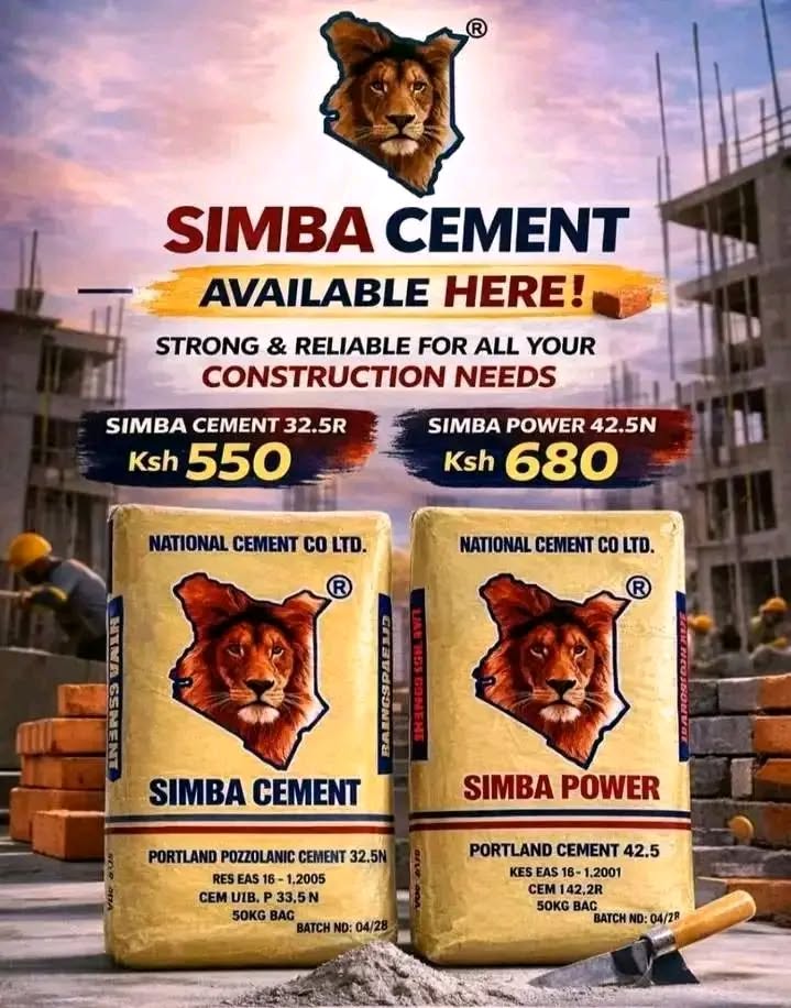 Simba Cement available here — for all your construction needs
